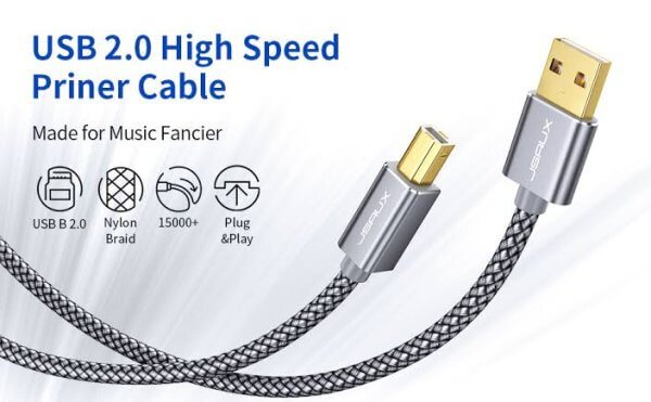 Braided USB 2.0 Printer Cable
