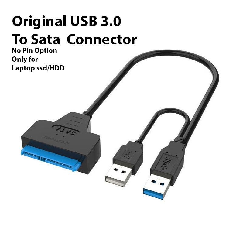 Dual USB Sata Cable Usb to Sata Connector Suport 2.5 or 3.5 Inch External SSD HDD Hard Drive Sata Cable Sata USB 3.0 Adapter with or without 12v 2A supply - Image 5