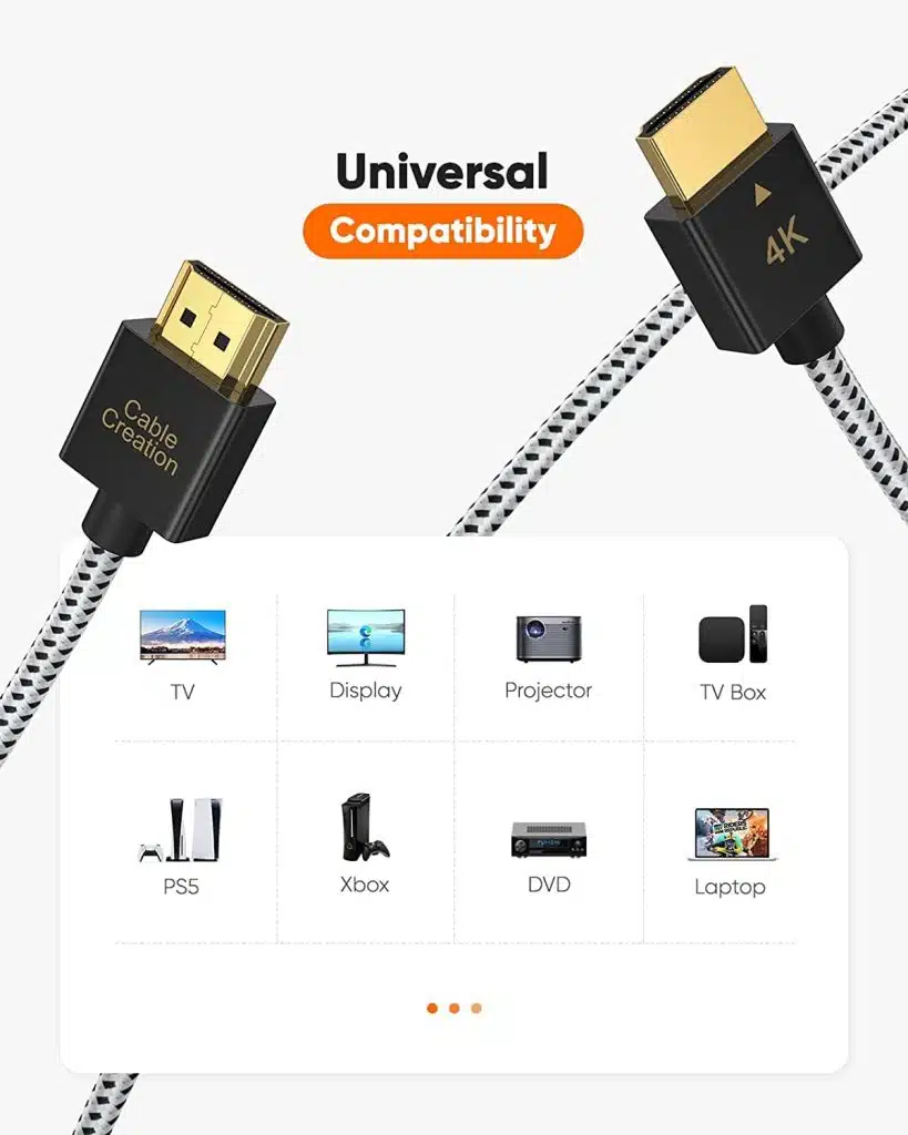 CableCreation Ultra Thin 4K HDMI Cable – High-Speed Slim Low-Profile Male-to-Male HDMI Cord (3.3ft/6ft) - Image 3