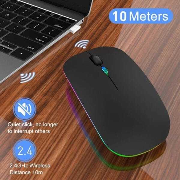 Rechargeable Wireless RGB Gaming Mouse – Comfortable Grip, High-Precision Tracking, Adjustable DPI, Silent Buttons, Ultra-Thin best USB Optical Mouse for Gamers and Professionals - Image 4